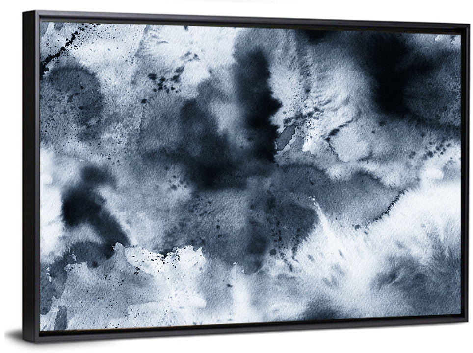 Blue Ink Wash Cloud Pattern Wall Art
