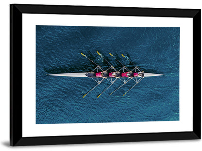 Four Rowers in Pink Shirts Wall Art