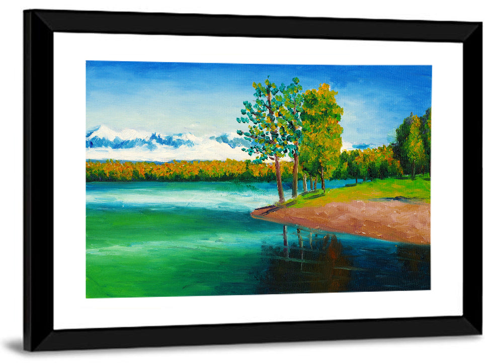 Autumn Lake Reflection Wall Art