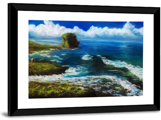 Coastal Cliff Illustration Wall Art