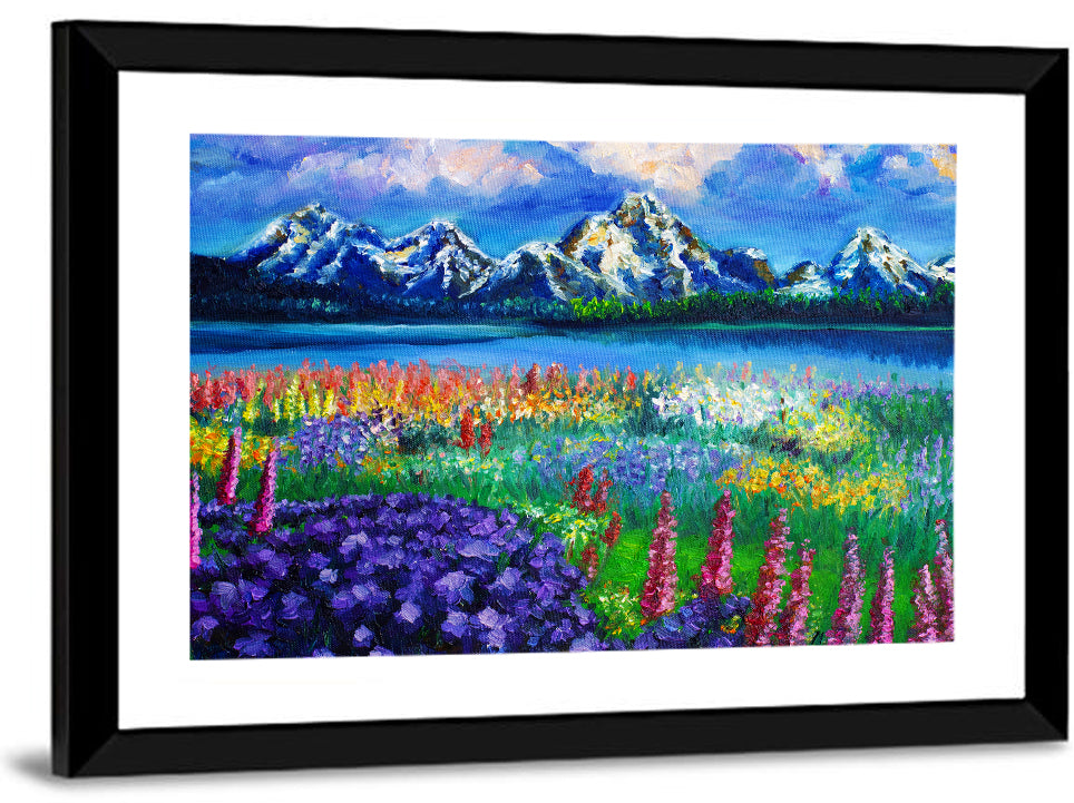 Alpine Lupine Meadow Landscape Wall Art