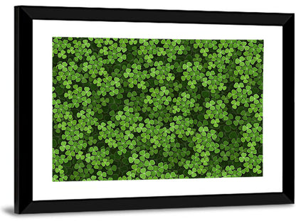 Emerald Shamrock Pattern Illustration Wall Art