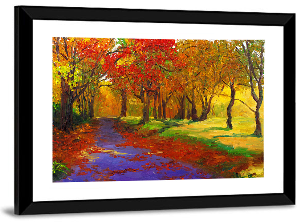 Autumn Maple Forest Path Wall Art