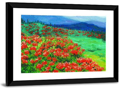 Red Wildflower Meadow Wall Art
