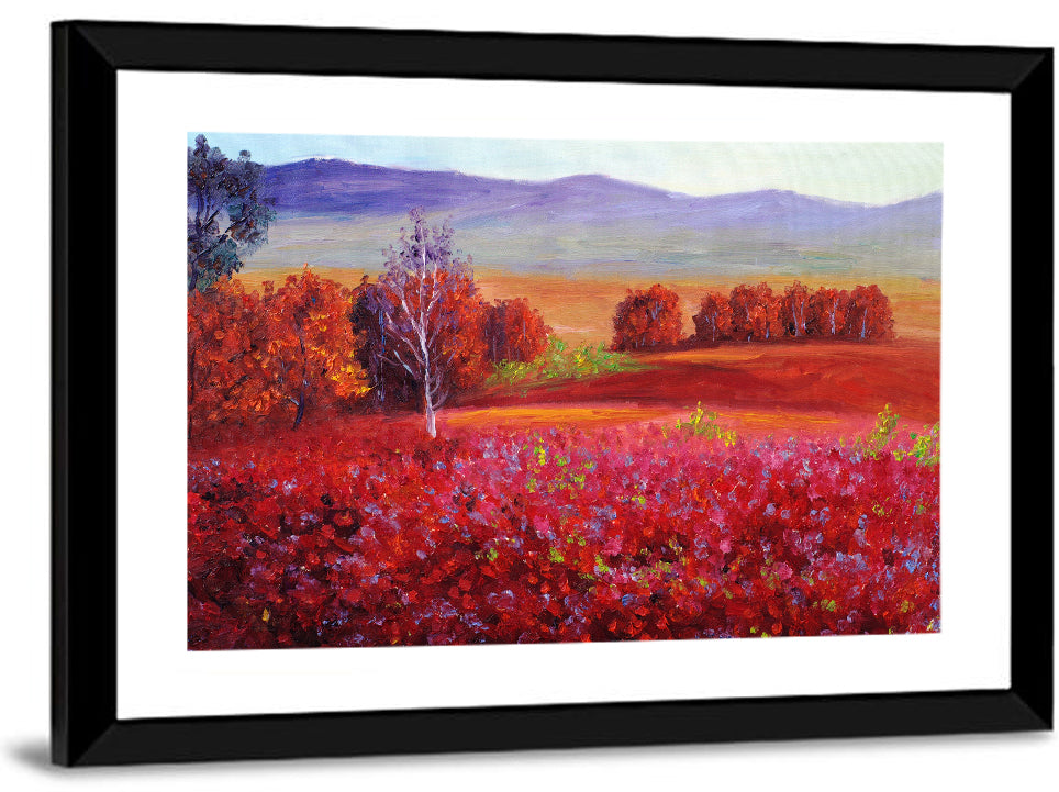 Red Autumn Landscape Wall Art