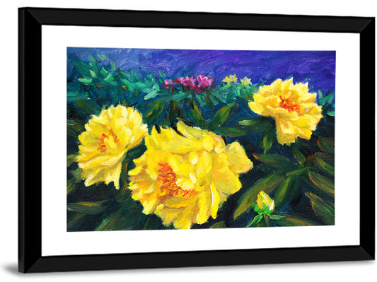 Yellow Peony Close-up Wall Art