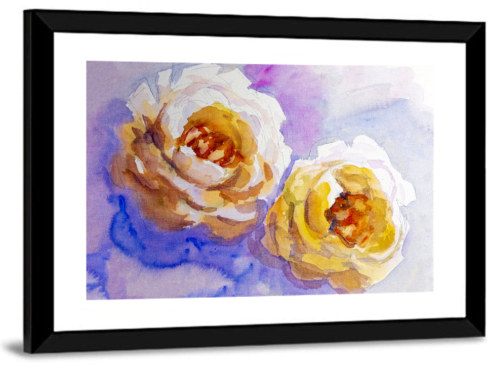 Diagonal Rose Pair Study Wall Art