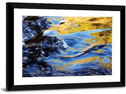 Flowing Stream with Golden Reflections Wall Art