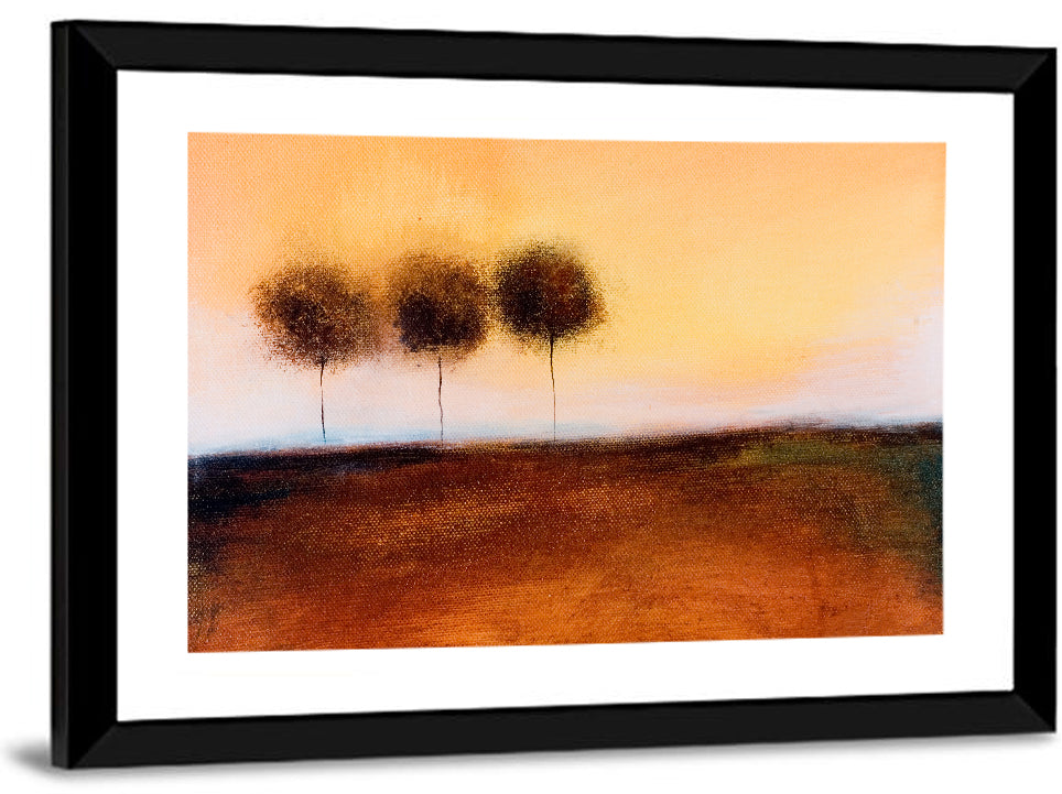 Three Trees at Dusk Wall Art