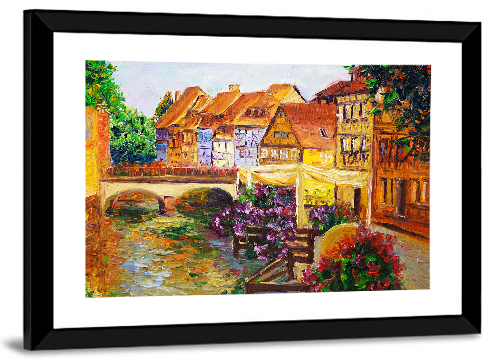 Venetian Canal Oil Painting Wall Art