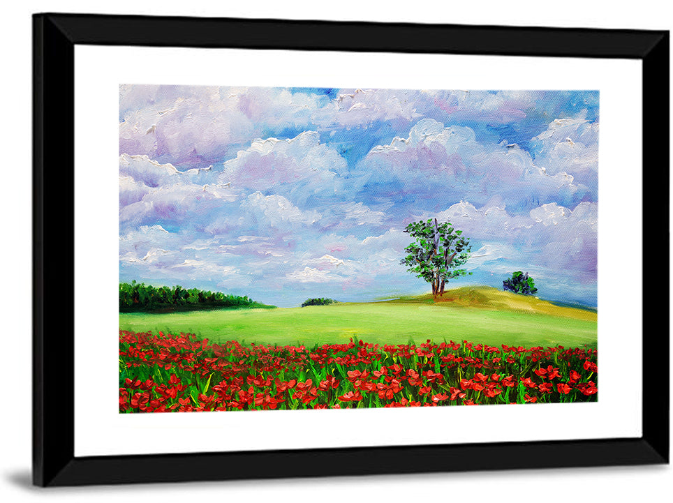 Poppy Meadow Landscape Wall Art