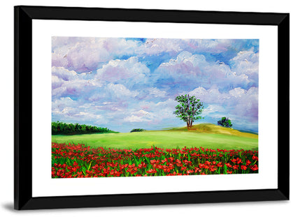 Poppy Meadow Landscape Wall Art