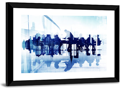 Corporate Meeting with City Reflection Wall Art