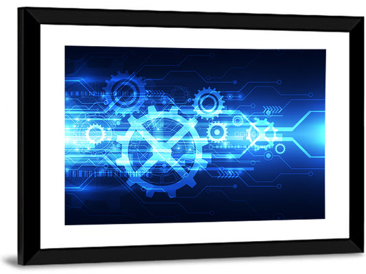 Central Gear Technology Abstract Wall Art