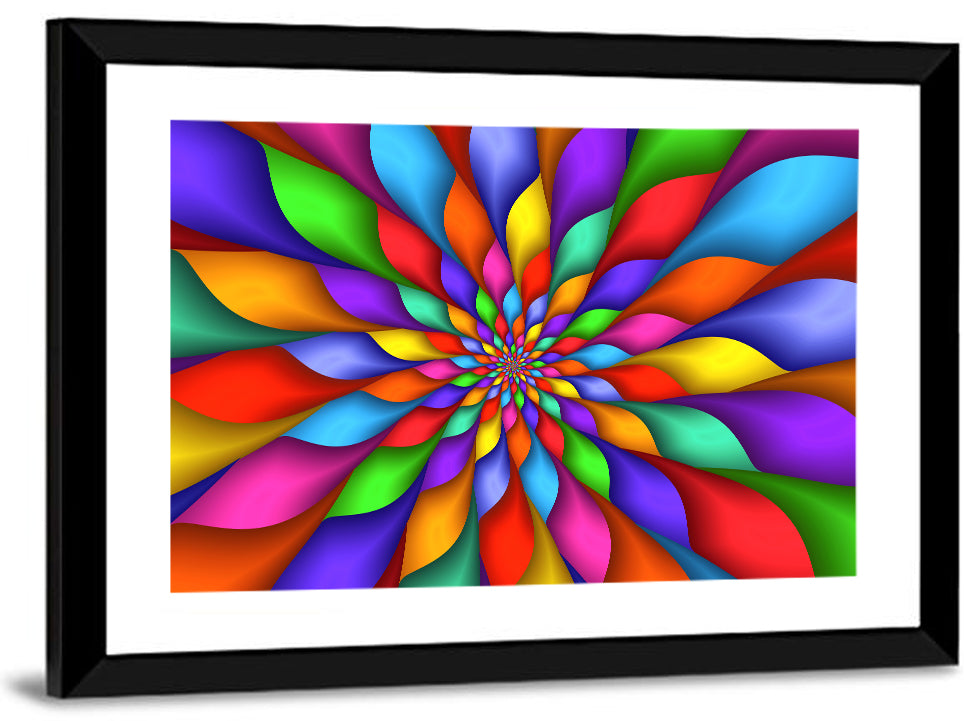 Spiral Rainbow Petals Wall Art