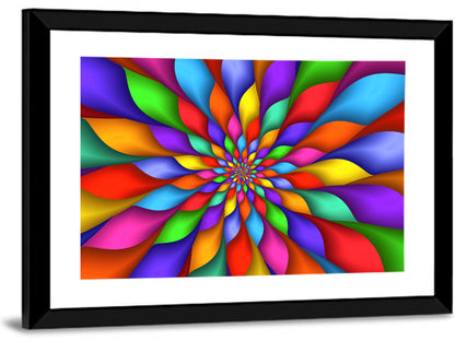 Spiral Rainbow Petals Wall Art