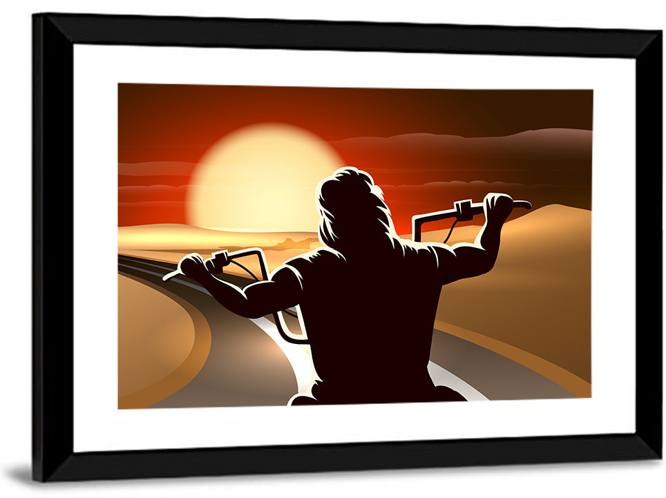 Golden Twilight Desert Ride Wall Art