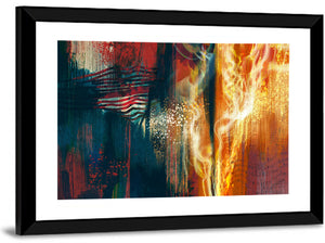 Fire Flames Illustration Wall Art