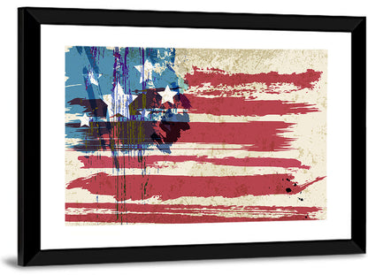 Vintage Distressed American Flag Wall Art
