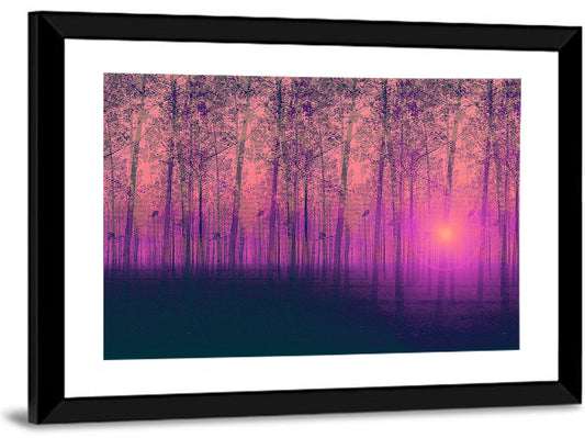 Foggy Poplar Grove Wall Art