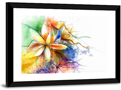 Asymmetrical Watercolor Floral Study Wall Art