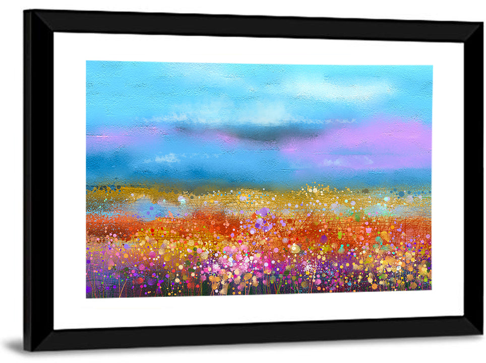 Blue Sky Meadow Wildflowers Wall Art