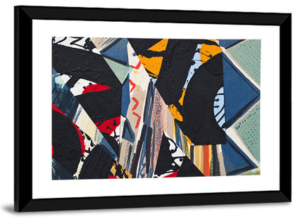 Textured Geometric Paper Collage Wall Art