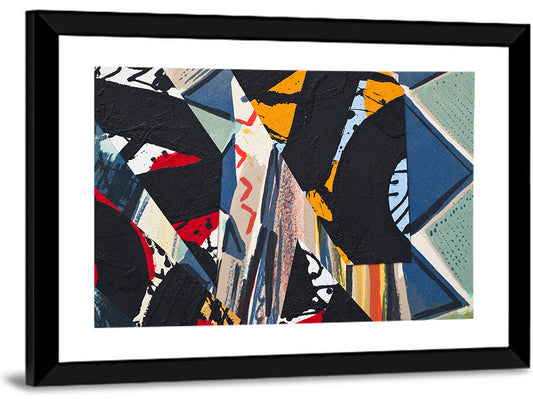 Textured Geometric Paper Collage Wall Art