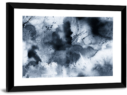 Blue Ink Wash Cloud Pattern Wall Art