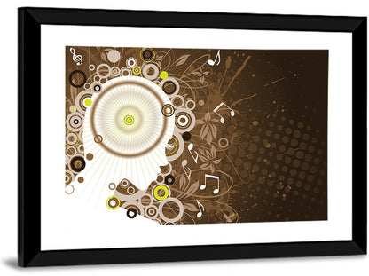 Musical Profile with Grunge Florals Wall Art