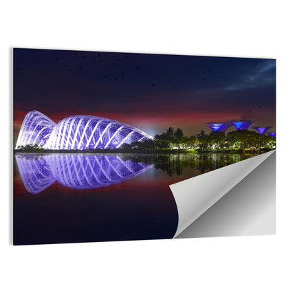 Gardens by the Bay Night Reflection Wall Art