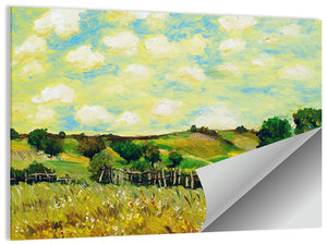 Farm Village Illustration Wall Art