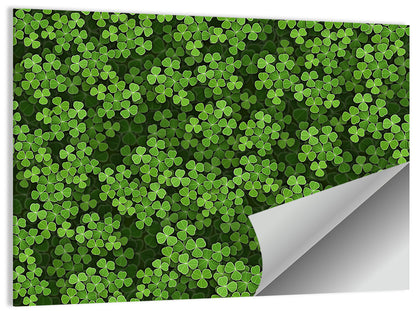 Emerald Shamrock Pattern Illustration Wall Art