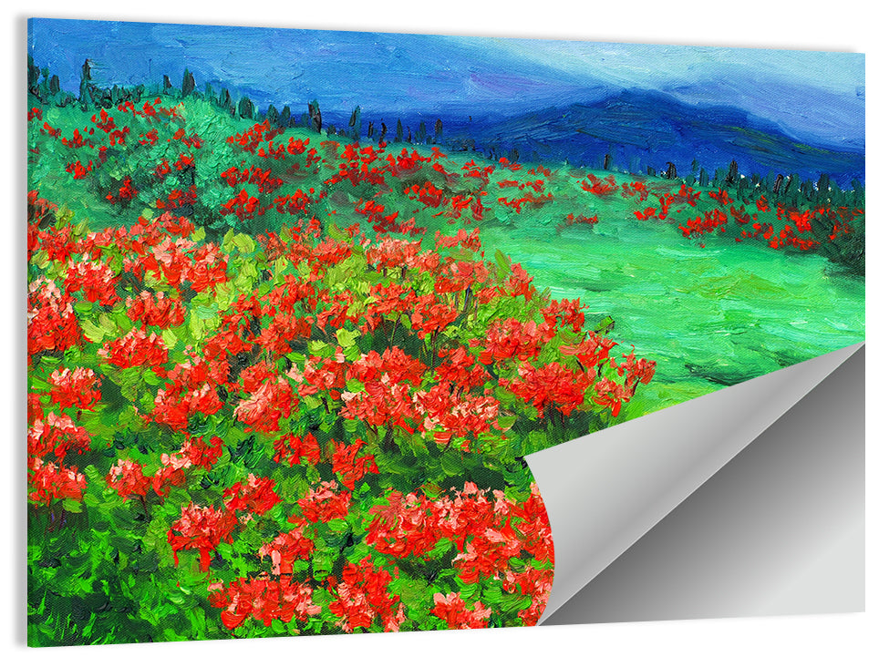 Red Wildflower Meadow Wall Art