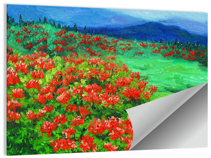 Red Wildflower Meadow Wall Art