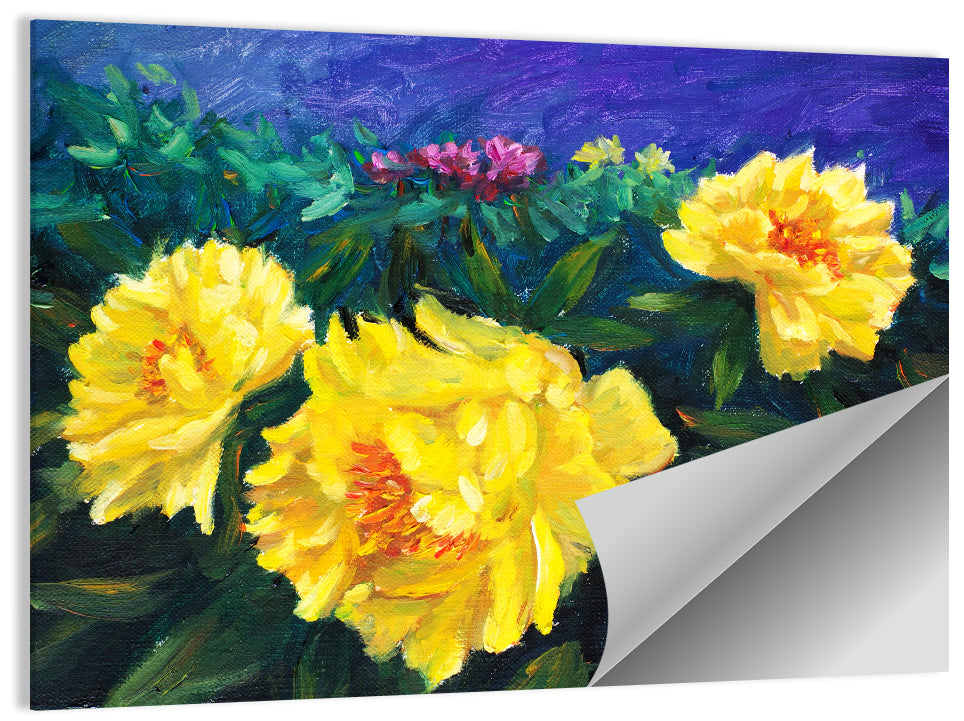 Yellow Peony Close-up Wall Art