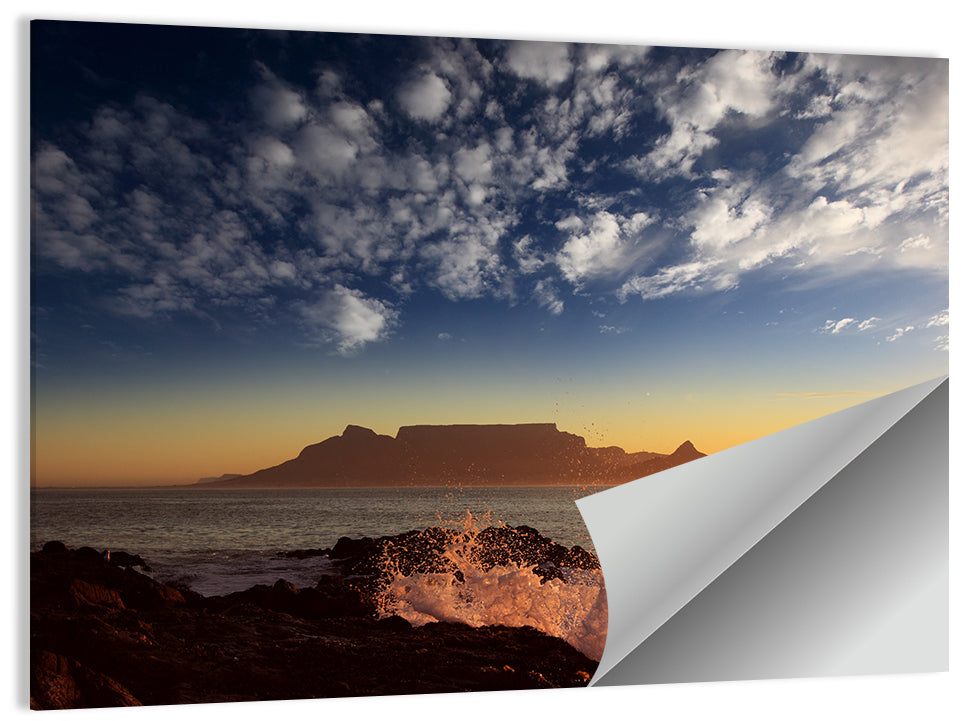 Table Mountain Sunset Silhouette Wall Art
