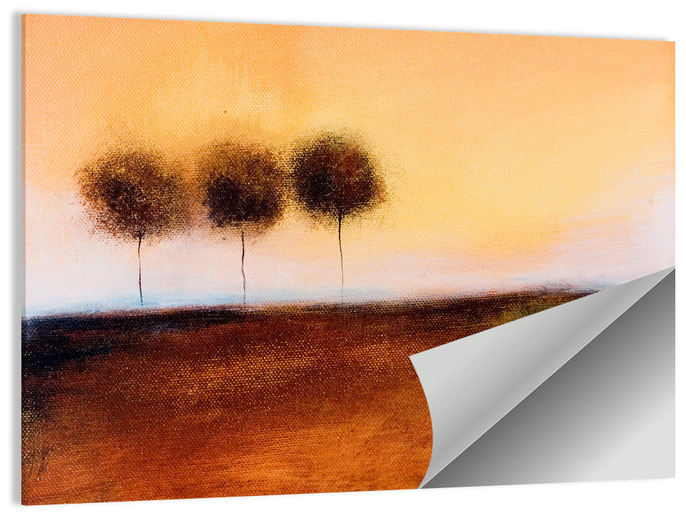 Three Trees at Dusk Wall Art