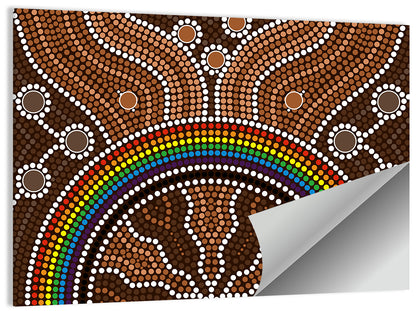 Stippled Rainbow Pattern Illustration Wall Art