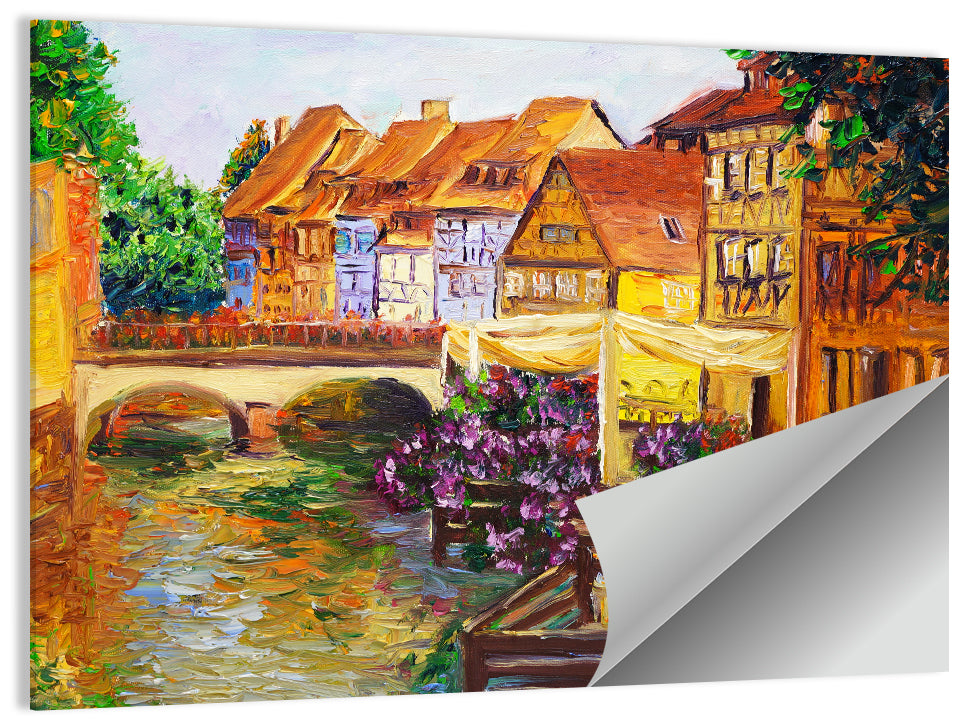 Venetian Canal Oil Painting Wall Art
