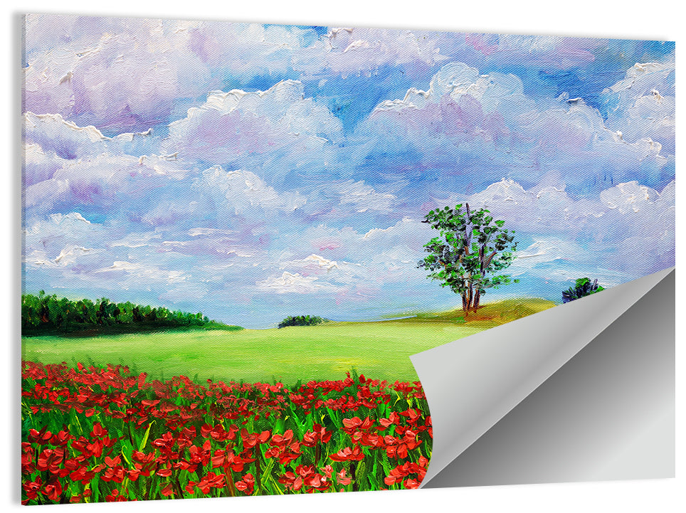 Poppy Meadow Landscape Wall Art