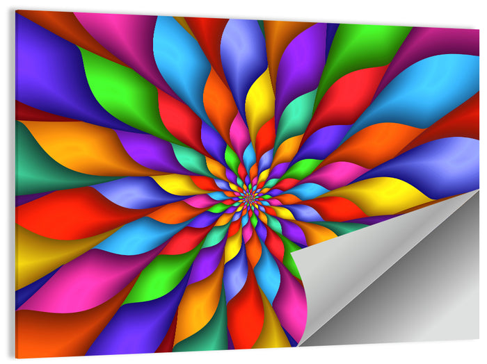Spiral Rainbow Petals Wall Art as a poster print