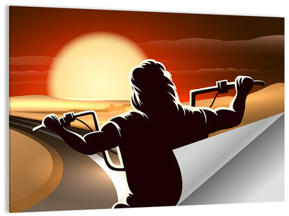 Golden Twilight Desert Ride Wall Art