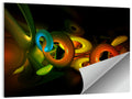 Colorful 3d Geometric Rings Wall Art