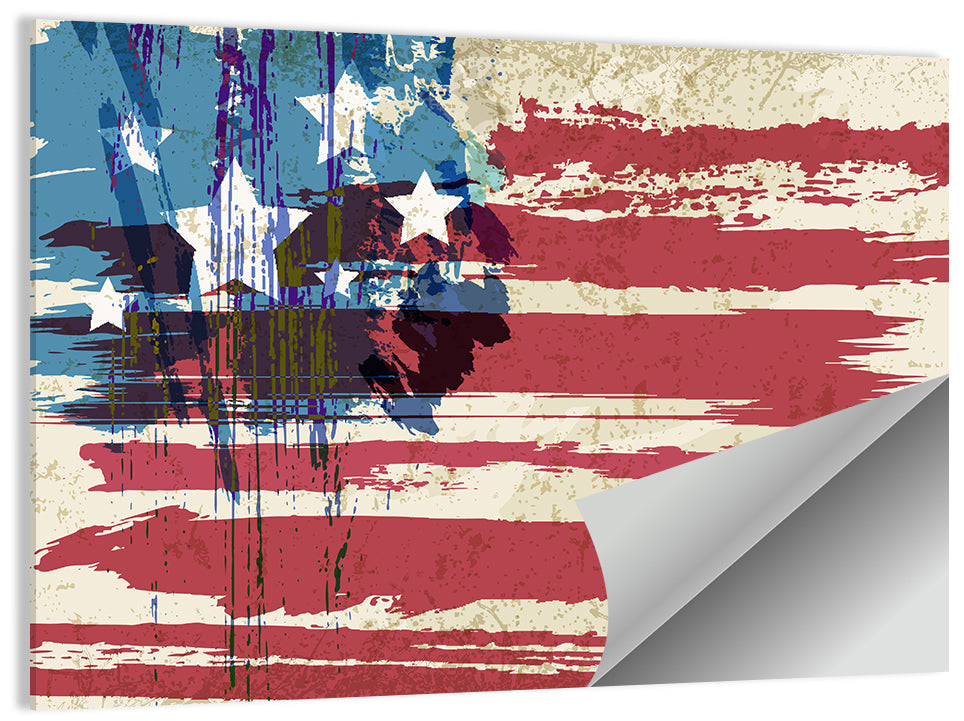 Vintage Distressed American Flag Wall Art