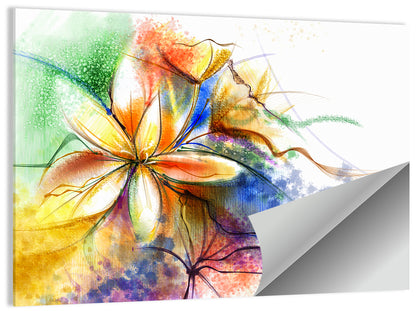 Asymmetrical Watercolor Floral Study Wall Art