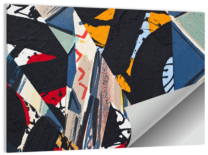 Textured Geometric Paper Collage Wall Art as a poster print