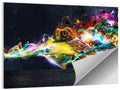 Glowing Energy Ribbons Abstract Wall Art