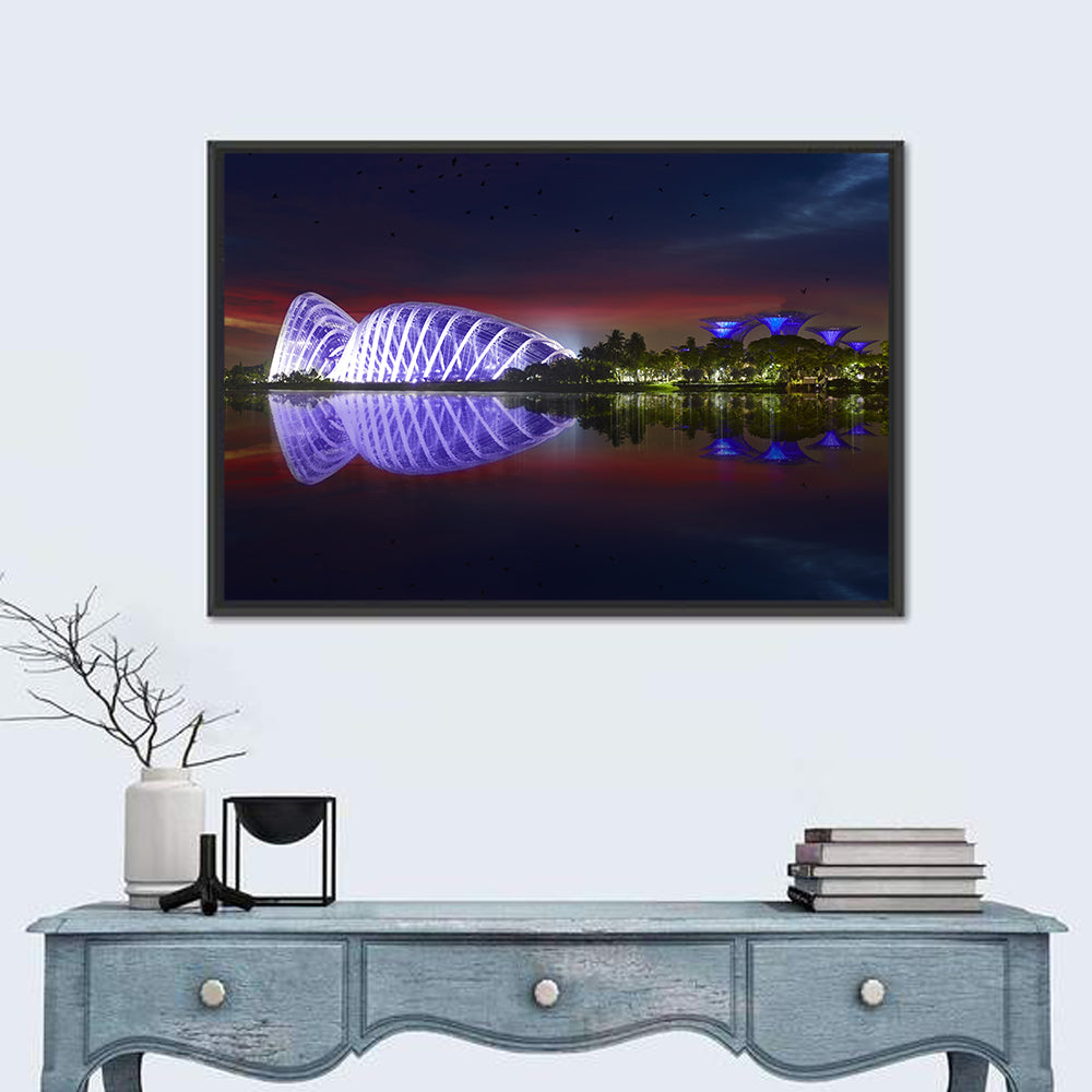 Gardens by the Bay Night Reflection Wall Art