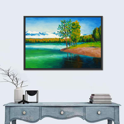 Autumn Lake Reflection Wall Art